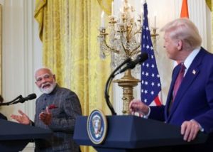 US President Donald Trump with PM Narendra Modi Image credit MEA