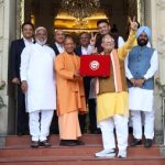 Uttar Pradesh Chief Minister Yogi Adityanath before unveiling of state Budget on Thursday.