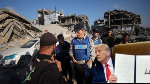 Destruction in Gaza & Donald Trump Image credit X.com