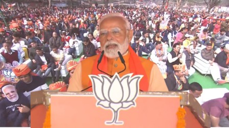 PM Narendra Modi at RK Puram rally on Sunday Image credit Delhi BJP