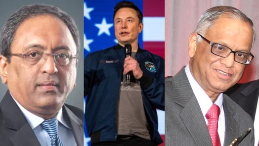 SN Subrahmanyan ,Elon Musk, Narayana Murthy. Image credit X.com and