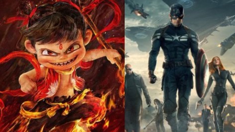 Film posters of Ne Zha 2 and Captain America!