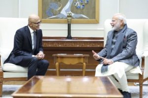 Microsoft CEO Satya Nadella with PM Narendra Modi!