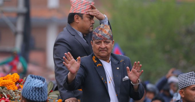 Ex-king of Nepal Gyanendra Shah at reception on his return to Kathmandu !