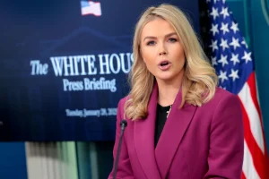 White House press secretary Karoline Leavitt during a press briefing !