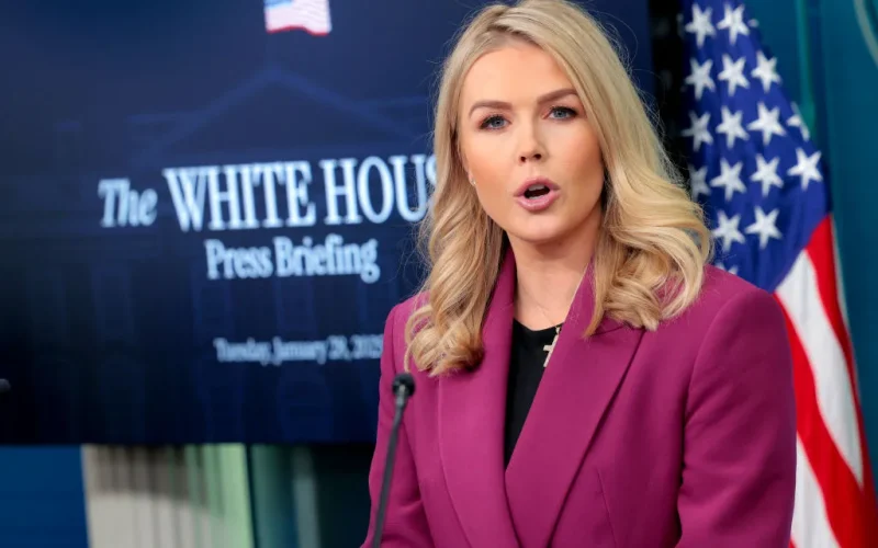 White House press secretary Karoline Leavitt during a press briefing !
