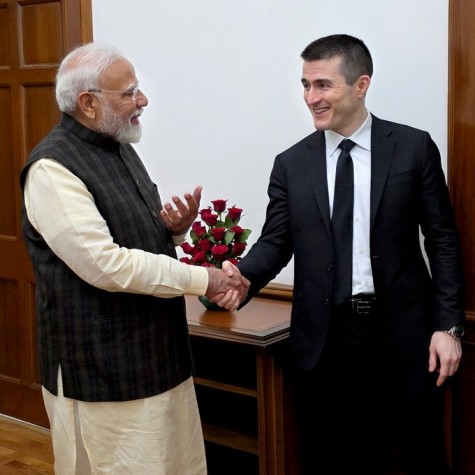 PM Narendra Modi with podcaster Lex Fridman with whom he spoke for three hours !