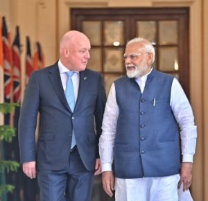 PM Narendra Modi with New Zealand PM Christopher Luxon at Hyderabad House on Monday !