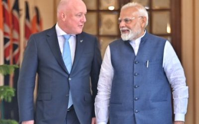 PM Narendra Modi with New Zealand PM Christopher Luxon at Hyderabad House on Monday !
