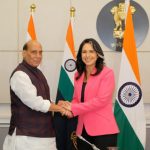 US Director of Intelligence Tulsi Gabbard on Monday called on Defence Minister Rajnath Singh in New Delhi !