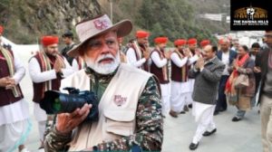 PM Narendra Modi & BJP chief JP Nadda in background !