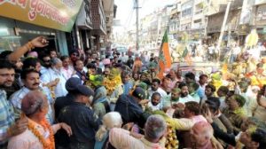 BJP workers celebrate victory in Ambala in municipal elections !