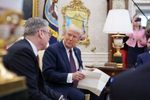 US President Donald Trump with UK PM Keir Starmer last week in Washington !