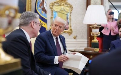 US President Donald Trump with UK PM Keir Starmer last week in Washington !