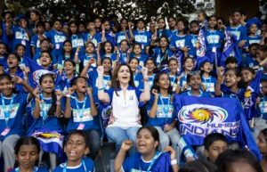Neeta Ambani of Reliance Industries with Mumbai IPL Ream !