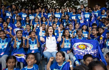 Neeta Ambani of Reliance Industries with Mumbai IPL Ream !
