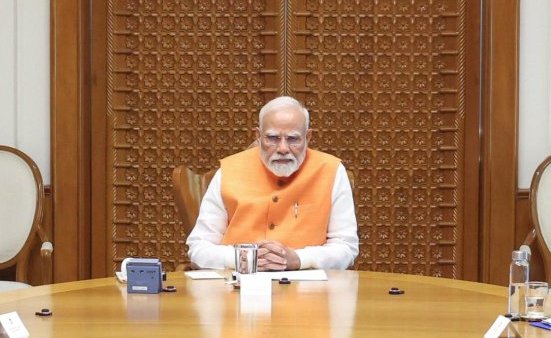 PM Narendra Modi at a meeting with heads of armed forces on Tuesday !
