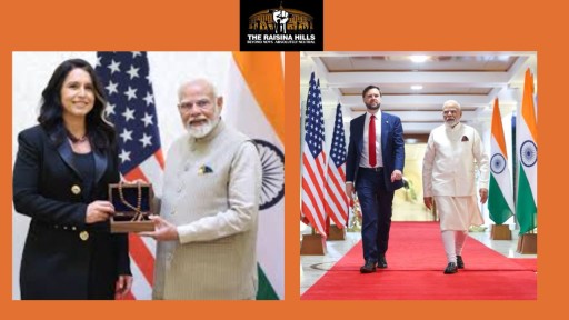 US Director of Intelligence Tulsi Gabbard with PM Narendra Modi, US Vice President JD Vance in New Delhi !