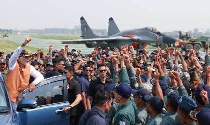 PM Narendra Modi at IAF Airbase in Adampur on Tuesday !