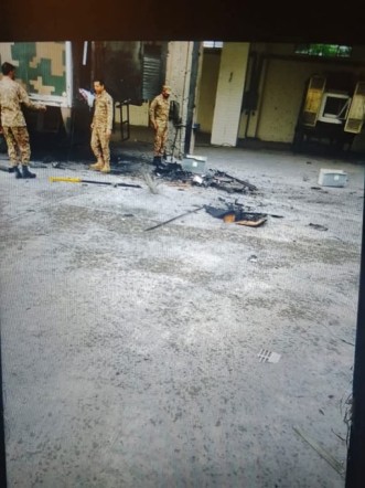 An image of drone attack on Pakistani army base in Lahore !