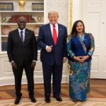 US President Donald Trump with Foreign Ministers of Rwanda and the Democratic Republic of Congo.