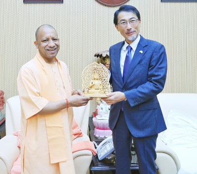 Japanese Ambassador Ono Keiichi pays a courtesy visit to CM Yogi Adityanath on Friday!