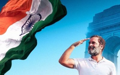 Congress leader Rahul Gandhi salutes national flag!