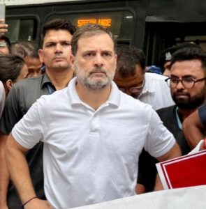 Congress leader Rahul Gandhi during protest m arch on Monday!