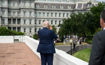 US President Donald Trump on the roof of his Oval Office on Tuesday!