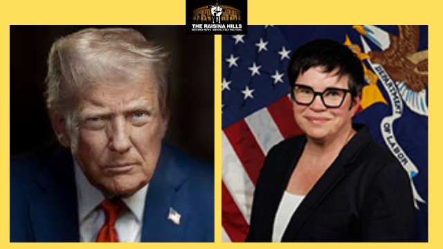 US President Donald Trump and Dr. Erika McEntarfer, Commissioner of the Bureau of Labor Statistics (BLS),