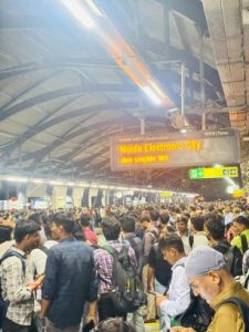 Crowded Delhi Metro station at Connaught Place on Monday evening!