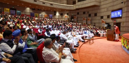NDA's V ice President nominee CP Radhakrishnan at a meeting in parliament on Monday!