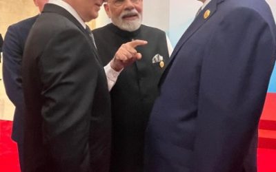 Prime Minister Narendra Modi with Chinese and Russian President Xi Jinping and Vladimir Putin at SCO Summit!