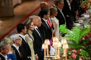 US President Donald Trump delivers remarks at State Banquet at Windsor Castle !