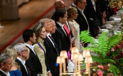 US President Donald Trump delivers remarks at State Banquet at Windsor Castle !