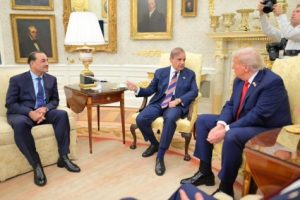 US President Donald Trump in a meeting with Pakistan PM Shehbaz Sharif and Army Chief Asim Munir.
