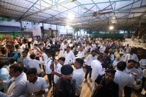 A public meeting of RJD leader Tejashwi Yadav in Bihar.