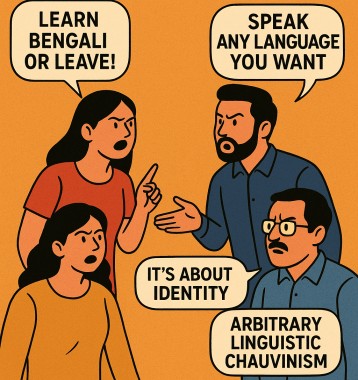 A representative image of language war on social media!