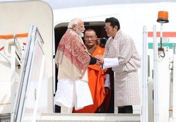 Prime Minister Narendra Modi with Bhutan King Jigme Khesar Namgyel Wangchuck.