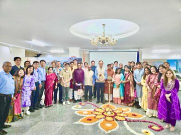 Taiwan officials celebrate Diwali in New Delhi.