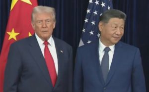 US President Donald Trump with Chinese President Xi Jinping.