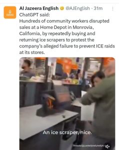 ChatGPT as a source of news for Al Jazeera.