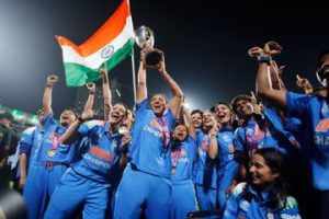 Indian Women Team celebrates after winning ICC Women's World Cup 2025