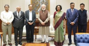 PM Narendra Modi Met a delegation of the 16th Finance Commission members led by Dr Arvind Panagariya, the Chairman of the Commission.