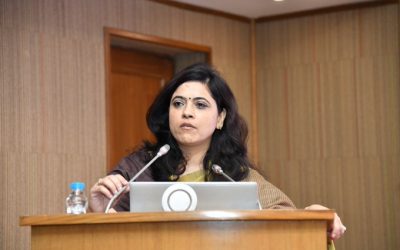 Swati Pandey, Principal Director, Office of the Comptroller and Auditor General of India, presented key audit findings at the CAG–ICSSR Colloquium.