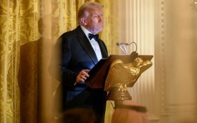 US Presdent Donald trump at a welcome ceremony for Saudi Arabia Crown Prince Mohammed bin Salman.