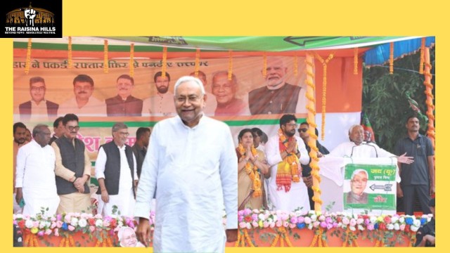 Bihar Chief Minister Nitish Kumar during election campaign.