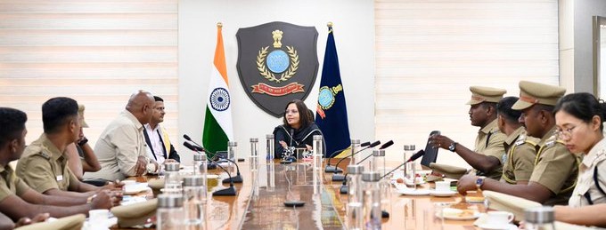2 Officer Trainees of 34th Batch undergoing Basic Training Course at Academy of Prison and Correctional Administration, Vellore, Tamil Nadu.