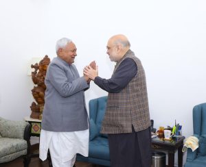 Bihar Chief Minister Nitish Kumar met Union Minister for Home Affairs Amit Shah on Monday.