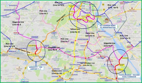 Delhi Metro Phase V (A) Map.